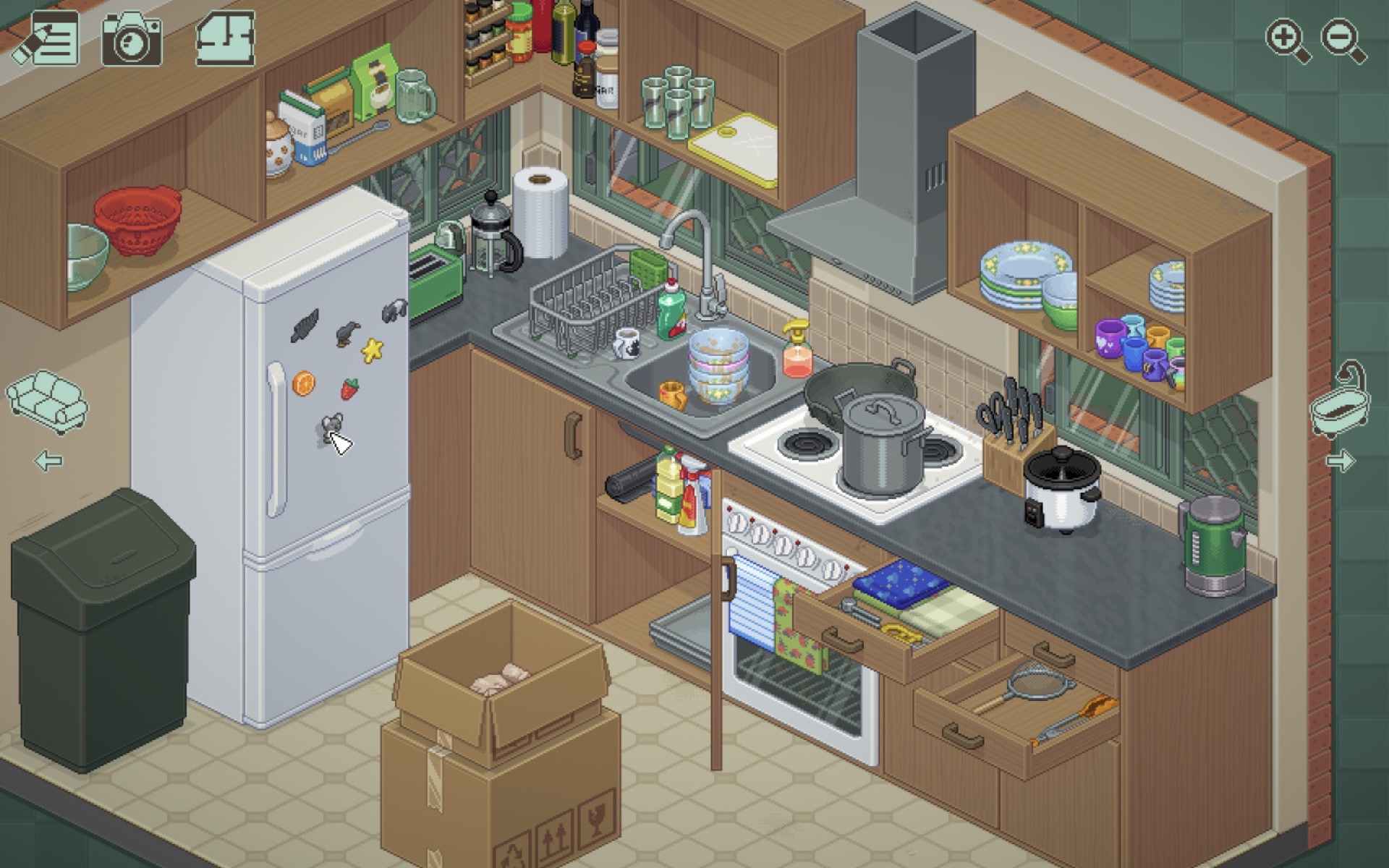 Unpacking oyun görseli - Eşya yerleştirme sistemi